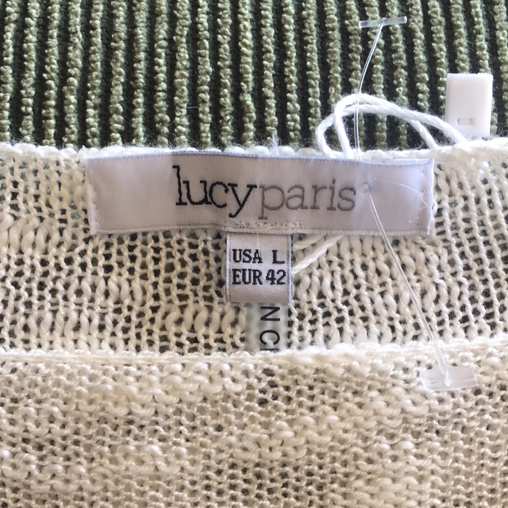 LucyParis Cream and Gold Sweater NWOT
